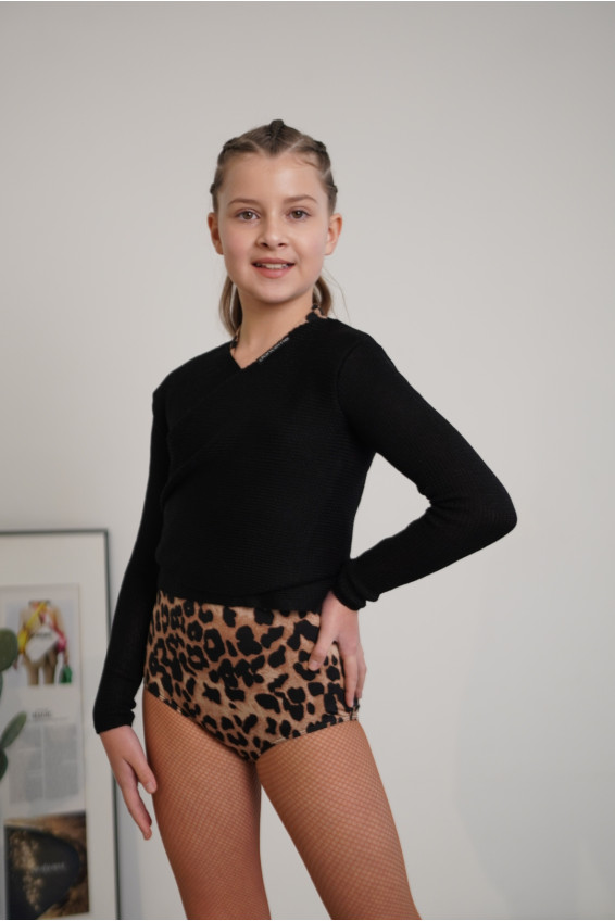 Кофта на запах RKF1 чорний, вовна/акрил