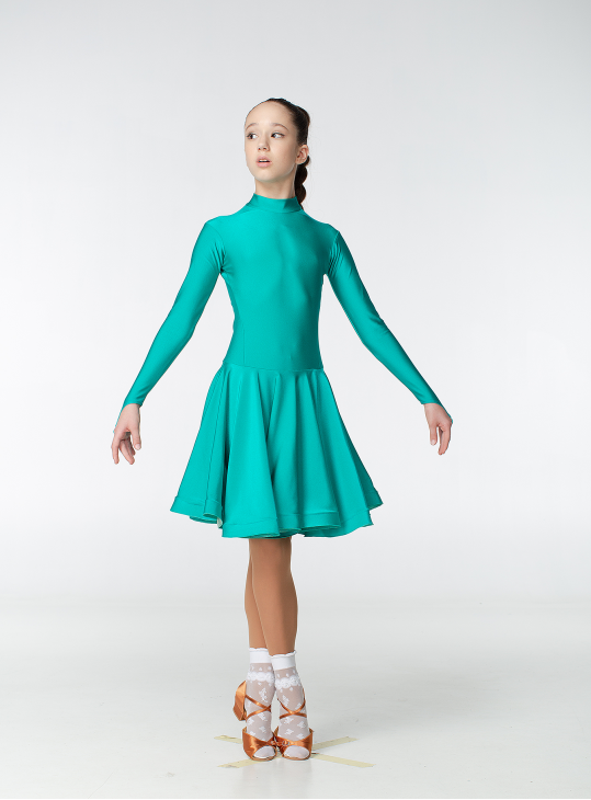 Juvenile dress BS67DR# for a girl, Green, lycra