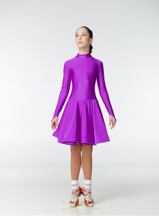 Juvenile dress BS67DR# for a girl, Violet, lycra