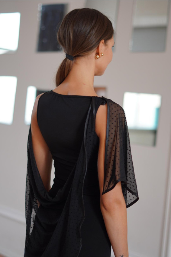 Dance Me Блуза жіноча BL285-6, масло / сітка чорний