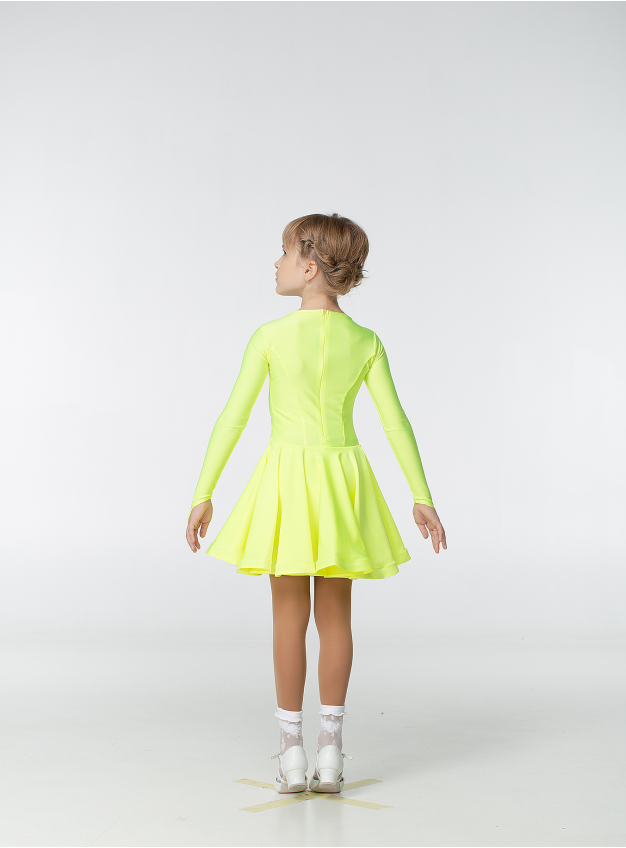 Рейтинговое платье BS420DR# Dance.Me, бифлекс, лимонный