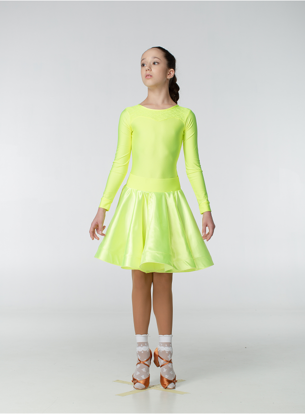 Basic BS319DR-371-11# Dance.me, Ukraine, Supplex+guipure, lemon