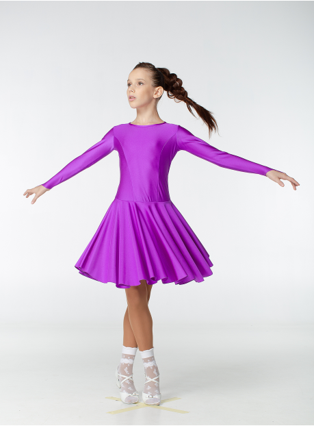Juvenile dress BS420DR for a girl, violet, lycra