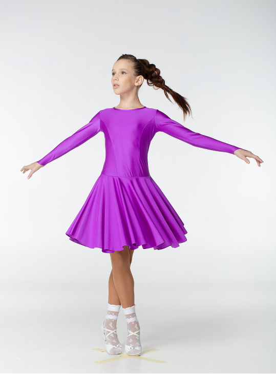 Juvenile dress BS420DR for a girl, Violet, lycra