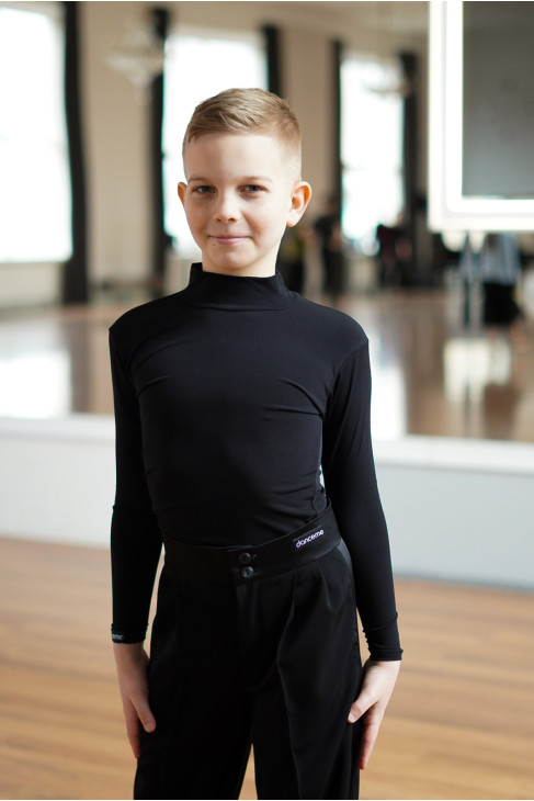 Turtleneck Top GL480DR for a boy, Black, crepe