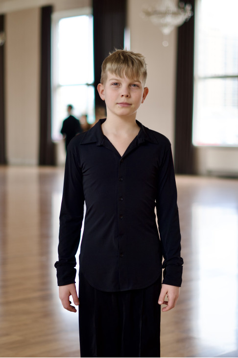 Рубашка R710 для мальчика, черный, масло