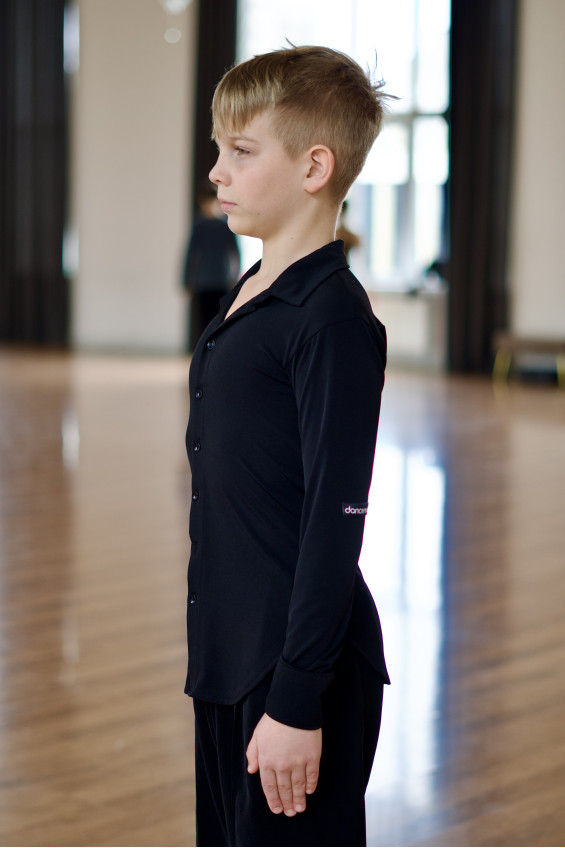 Сорочка R710 для хлопчика, чорний, масло