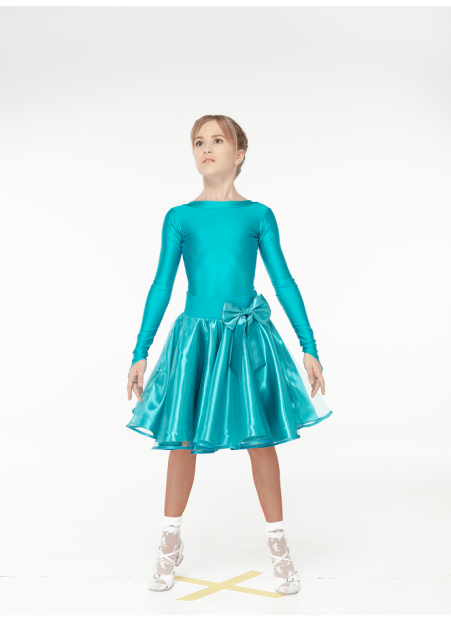Бейсік  BS536DR-180# для дівчинки, бірюзовий, біфлекс, атлас+фатин