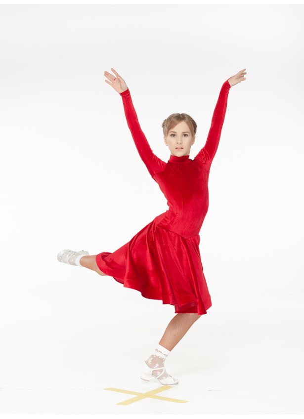 Бейсик BS539DR-13# DANCEME, бархат, красный, кринолин