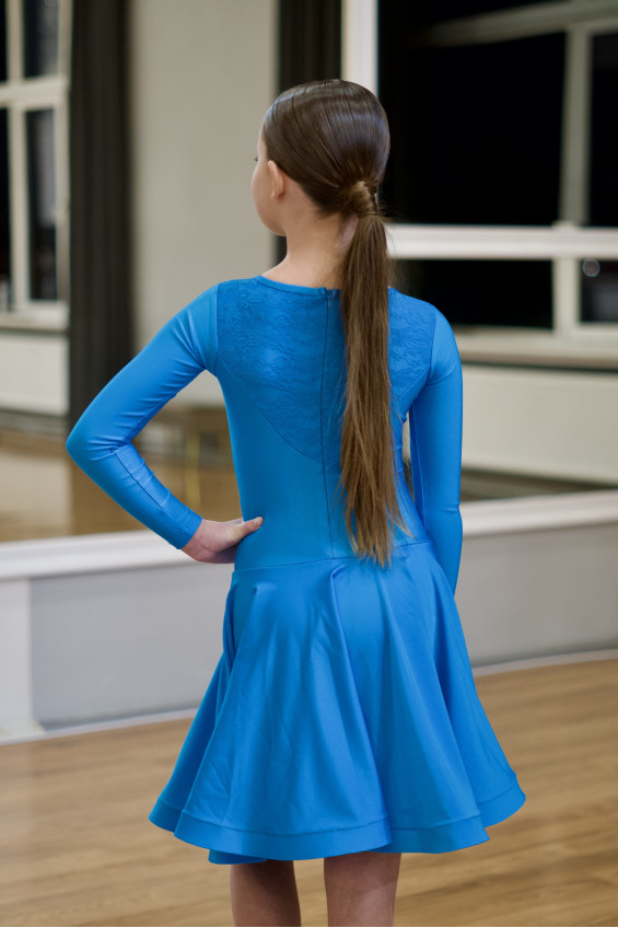 Бейсік BS511-1# для дівчинки, лазуровий, біфлекс, гіпюр