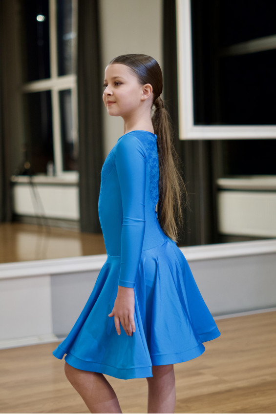 Бейсік BS511-1# для дівчинки, лазуровий, біфлекс, гіпюр