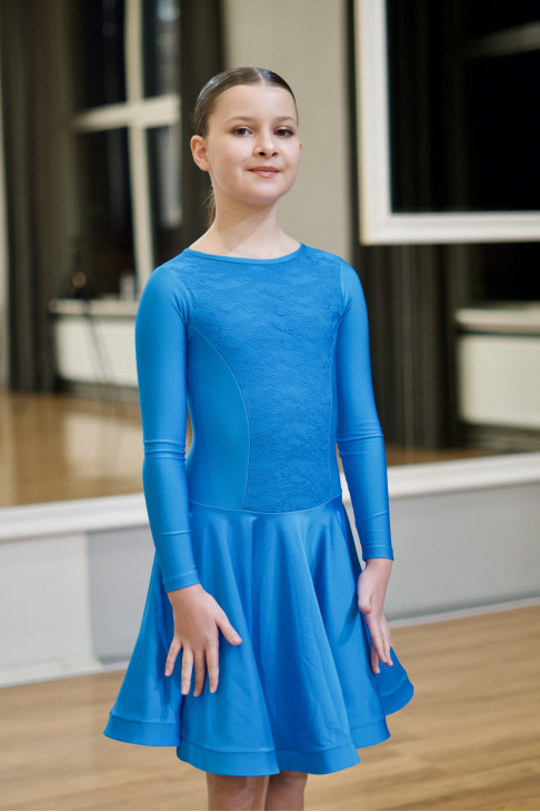 Бейсік BS511-1# для дівчинки, лазуровий, біфлекс, гіпюр