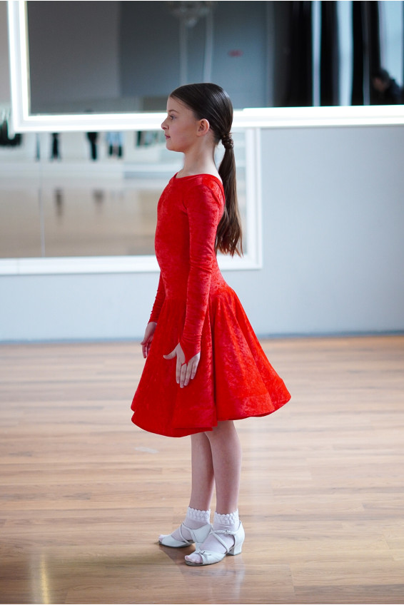 Бейсік BS534DR-13B# для дівчинки, червоний, бархат креш