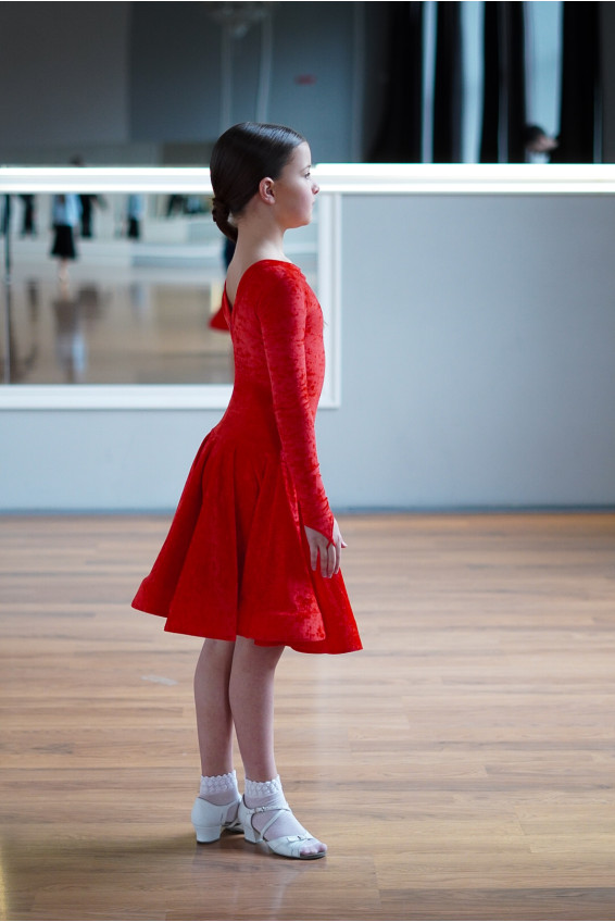 Бейсік BS534DR-13B# для дівчинки, червоний, бархат креш