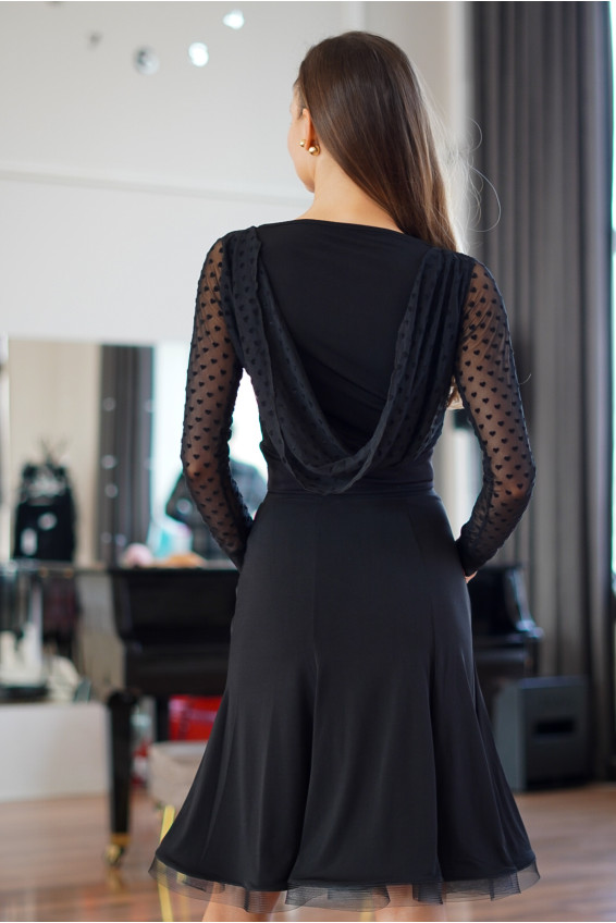 Блуза BL932-19 жіноча, чорний, масло, сітка