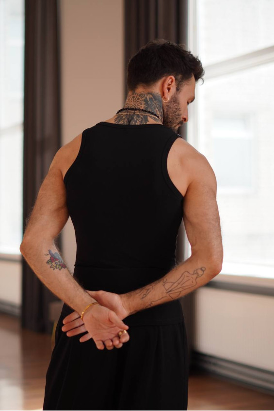 Tank Top M308 male, Black, crepe