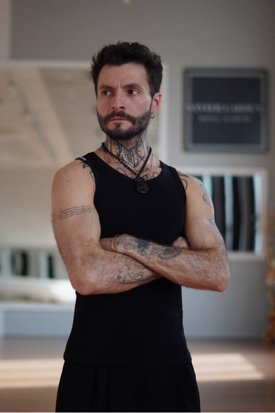 Tank Top M308 male, Black, crepe