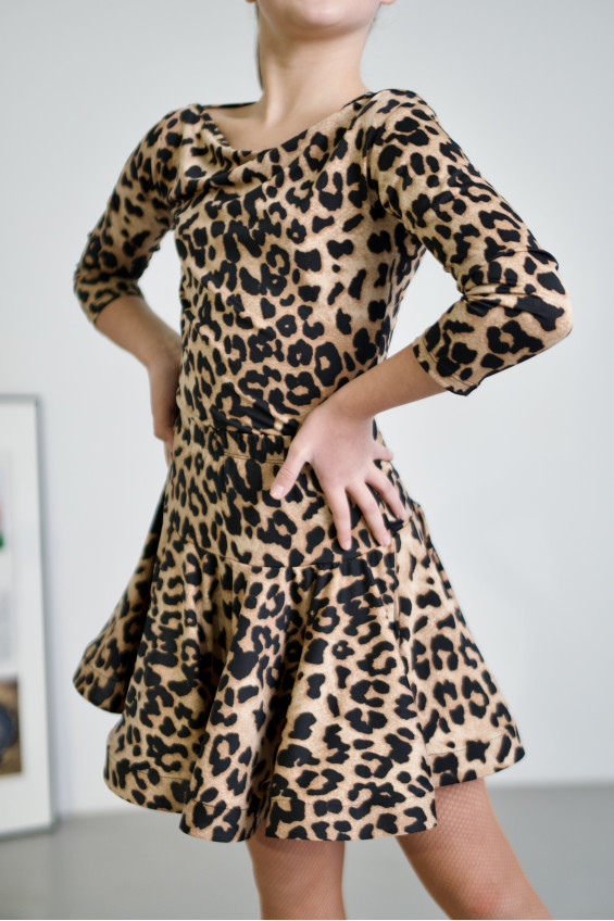 Спідниця UL638-14# для дівчинки, леопард, масло