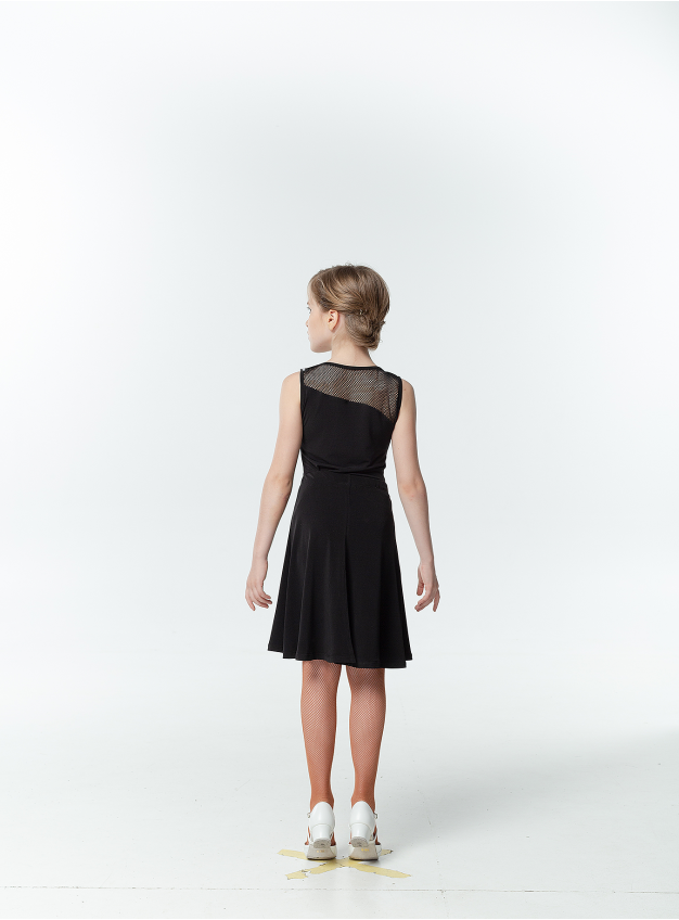 Skirt UL698-14 for a girl, Black, crepe