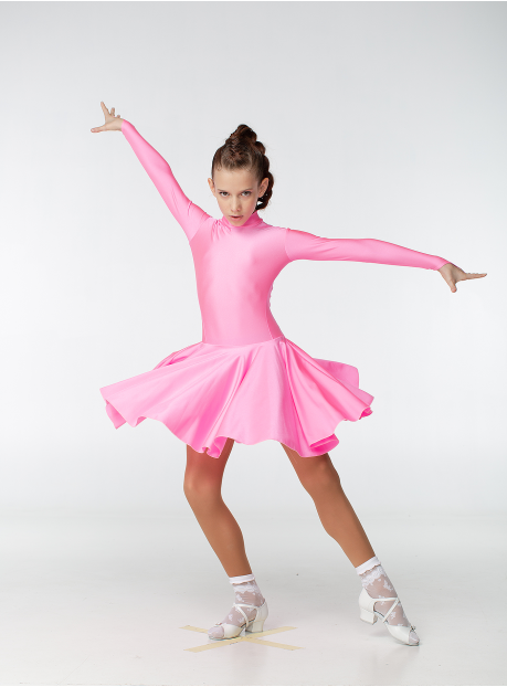Juvenile dress BS67DR for a girl, light pink, lycra