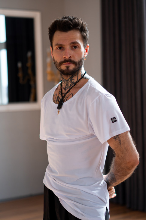 Футболка F759KR чоловіча, білий, масло