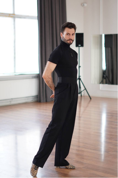 Trousers BRM788 male, Black, cotton