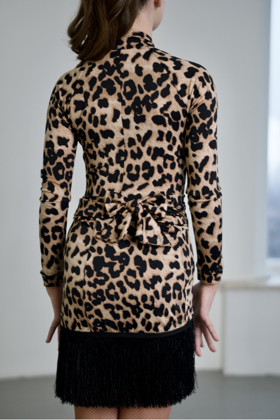 Спідниця UL748 для дівчинки, леопард, масло, бахрома