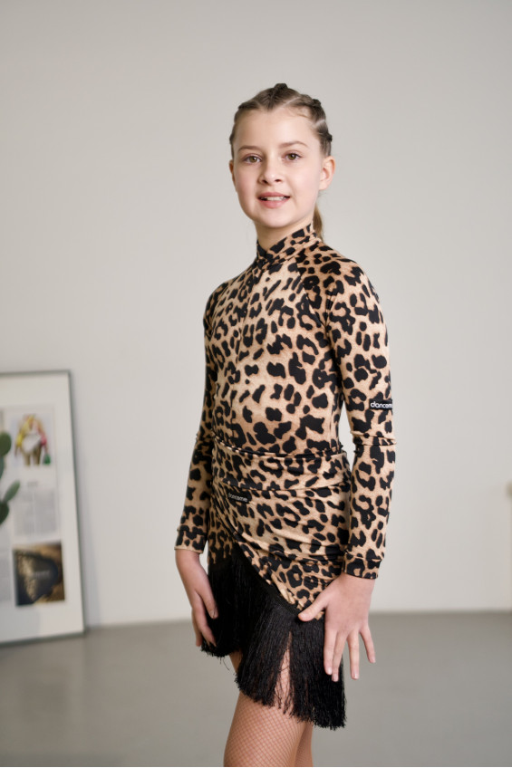 Спідниця UL748 для дівчинки, леопард, масло, бахрома