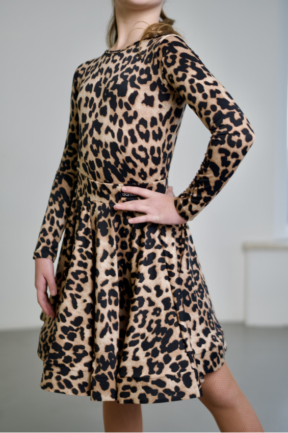 Юбка UL402-14# для девочки, леопард, масло