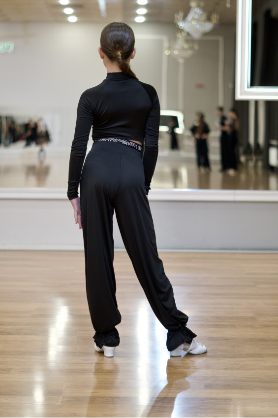 Брюки BRS911 для девочки, черный, креп