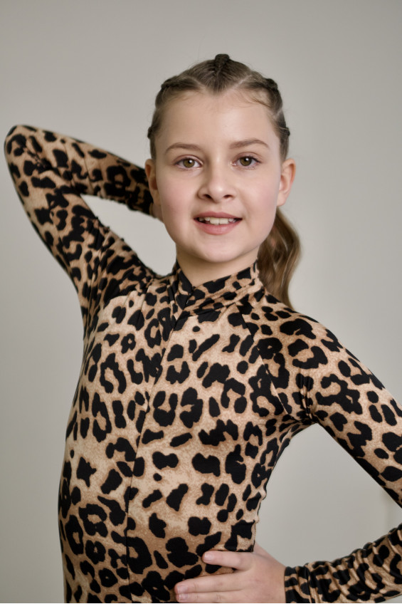 Купальник  K745DR для девочки, леопард, масло