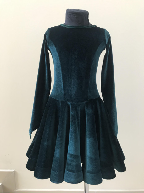 Бейсік BS420DR-13# для дівчинки, темно-зелений, бархат