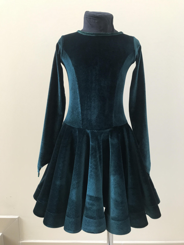 Бейсік BS420DR-13# для дівчинки, темно-зелений, бархат