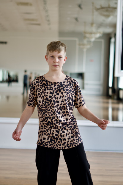 Футболка F765KR для мальчика, леопард, масло