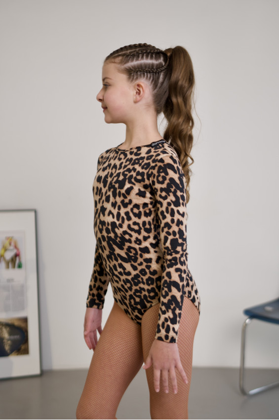 Купальник K446DR для дівчинки, леопард, масло