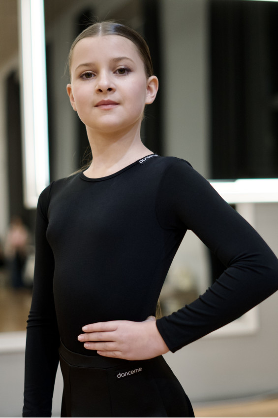 Купальник K446DR для дівчинки, чорний, масло