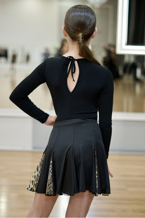 Купальник K446DR для дівчинки, чорний, масло