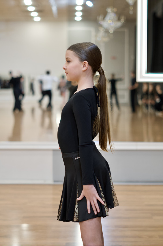 Купальник K446DR для дівчинки, чорний, масло