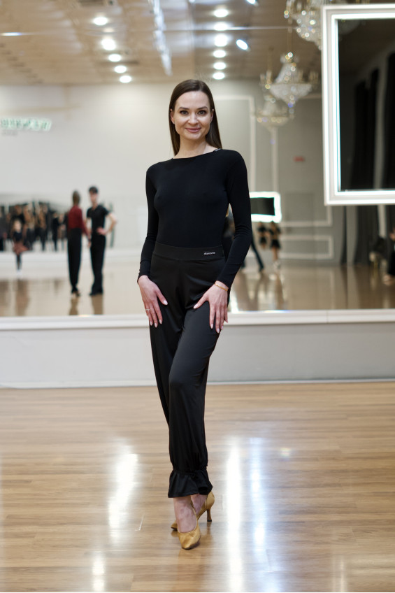 Leotard  K446DR female, black, crepe