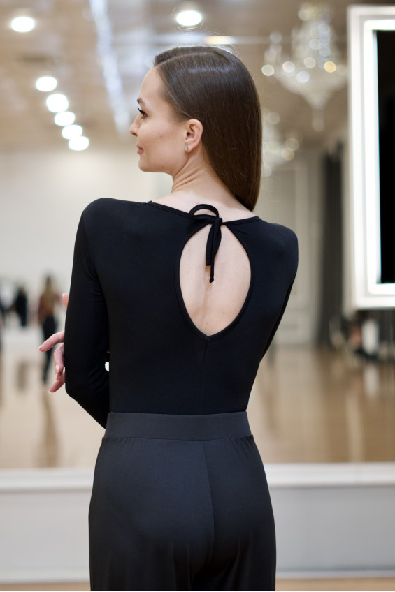 Leotard  K446DR female, black, crepe