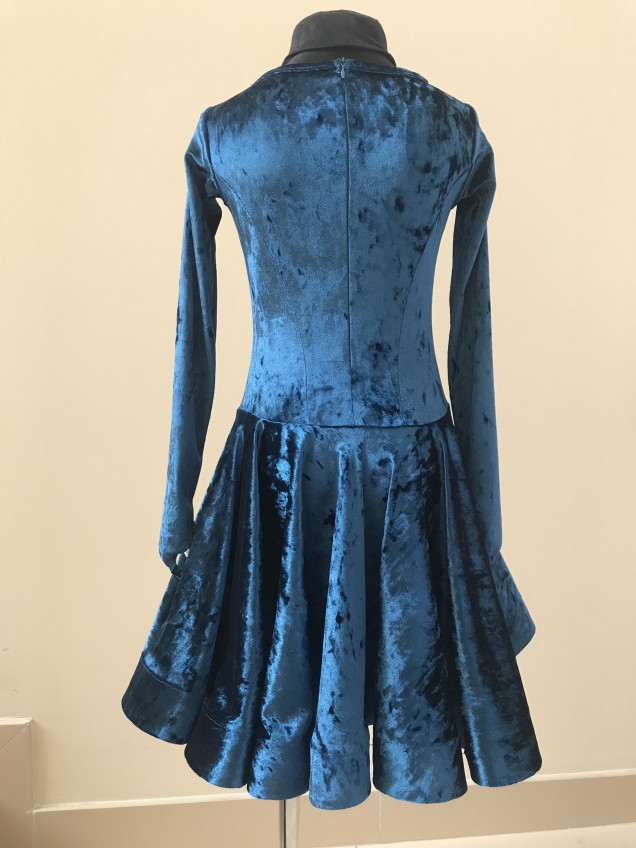 Juvenile dress BS420DR-13С# for a girl, Sea wave, velvet