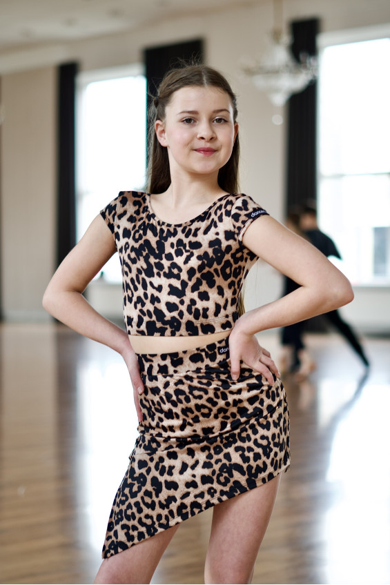 Skirt UL780-14 for a girl, Leo, crepe