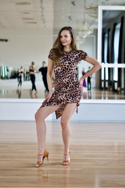 Юбка UL780-14 женская, леопард, масло