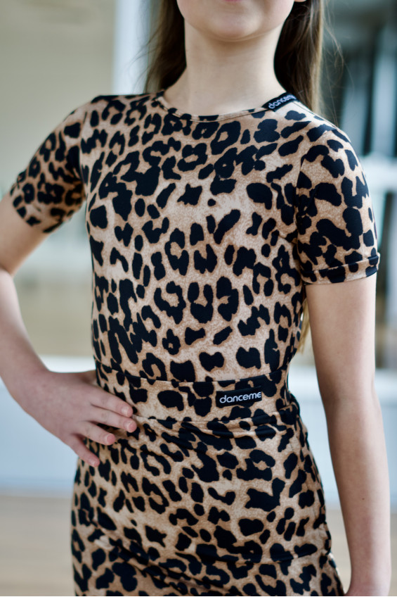 Купальник K446KR для дівчинки, леопард, масло