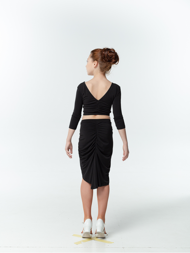 Crop Top TP470DR for a girl, Black, crepe