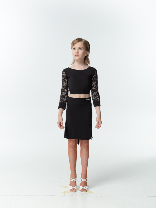 Спідниця UL713-14 для дівчинки, чорний, масло