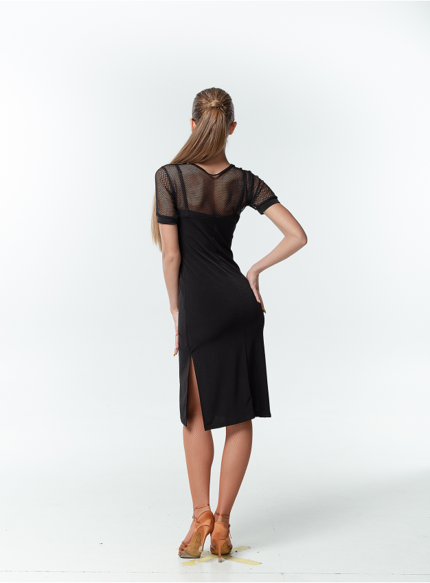 Платье PL703-17 женская, черный, масло, сетка