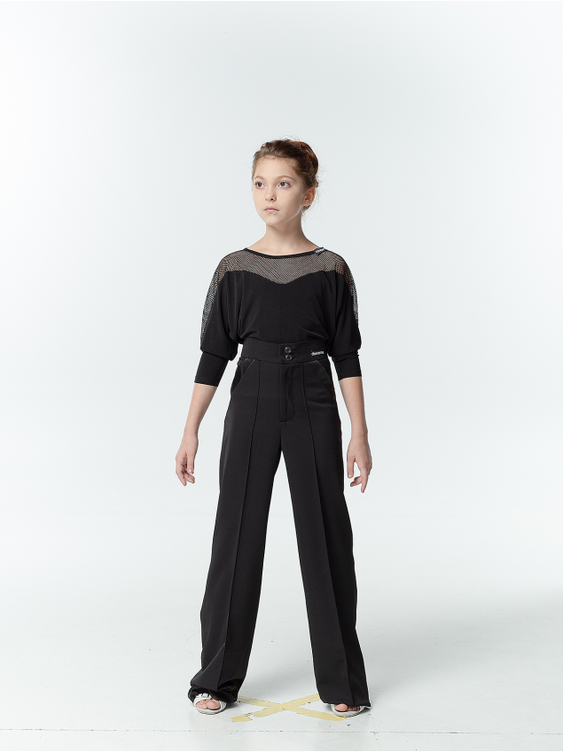 Штани BR702 для дівчинки, чорний, костюмна тканина, атлас