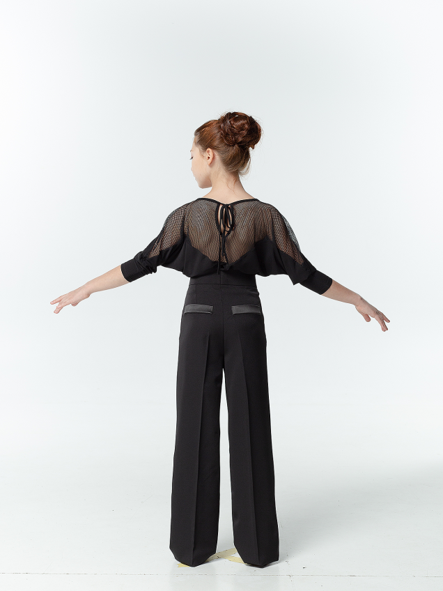 Штани BR702 для дівчинки, чорний, костюмна тканина, атлас