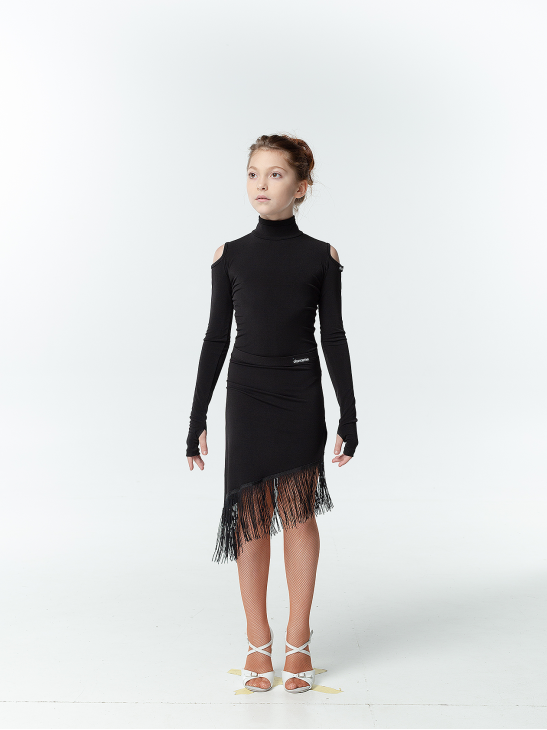 Купальник  K459 для девочки, черный, масло